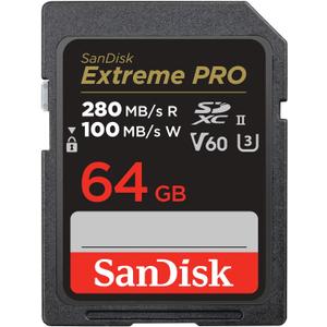 SanDisk 64GB Extreme PRO SDXC UHS-II Memory Card - C10, U3, V60, 6K, 4K UHD, SD Card - SDSDXEP-064G-GN4IN