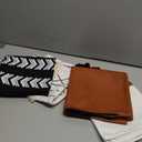 GALMAXS7 Boho Throw Pillow Covers 18 x 18 Set of 4 - Modern Stripe Geometric Farmhouse Decorative Pillow Cover Sets for Pillows - Couch Sofa Bed,Faux Leather Black and White Pillow Covers