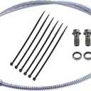 70" Braided Hydraulic Brake Hose Line Pipeline Compatible with Chinese GY6 Scooter ATV Dirt Bike Go Kart 10mm Banjo Ends 178CM
