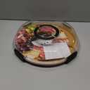 Round Charcuterie Board with Clear Lid, Travel Picnic Portable Cheese Board Charcuterie Boxes, Meat Fruit Serving Tray Platter, House Warming Gifts New Home, Gifts for Women (5 Compartments-round-black)