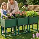 Outdoor Raised Garden Bed - Stackable Vertical Planter with Trellis for Vegetables & Flowers | Durable Resin, Tool-Free Assembly | Perfect for Balcony, Patio, Deck (47.24" H)