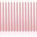 Mtlee 10 Inch Long Tapered Candle Stick Bulk Smokeless Unscented Burning Candlestick Paraffin Wax with Cotton Wick for Dinner Valentine Wedding Party Church(Morandi Pink,16)