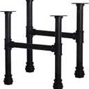 HouseAid 16 Inch Industrial Pipe Legs, Rustic Iron Legs for Custom Tables and Furniture, DIY Heavy Duty Metal Legs for Farmhouse Home Dcor, Matte Black