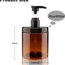 Pump Bottle Dispenser 3 Pcs 600ml/20oz Refillable Plastic Pump Bottles Wide Mouth Jar Style BPA Free Empty Pump Bottles Bathroom Shower Containers for Lotion Shampoo Conditioner (Brown)