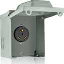 WELLUCK 30 Amp RV Power Outlet Box, 125 Volt NEMA TT-30R RV Receptacle, Enclosed Lockable Outdoor Electrical Panel Weatherproof Plug for Temporary Hookup RV Camper Travel Trailer Car Generator