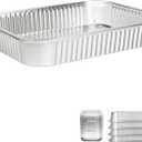 Aluminum Foil Pans, Extra Heavy Duty Disposable Aluminum Baking Pans, 14.57"10.63" Steam Table Pans for Cooking, Heating, Storing, Prepping Roasting and Chafing (5 Pack Silver)