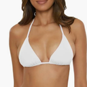 Women's Color White Triangle Bikini Top, Size S