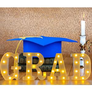 4 LED Marquee Letter Lights GRAD SignGRAD Light up Letter Numbers for Graduation Party Decorations, 2026 Graduation Decorations Party Supplies