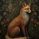 Fchen art William Morris Inspired Fox Art Print Painting Fox Print Art Nature Prints Rustic Large Gallery Art Abstract Illustrations Modern Art Decorative Nordic Rustic for Bedroom Office Kitchen 3 pack