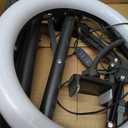 UBeesize Pro LED Ring Light Tripod with Phone Holder & Casters, Adjustable Overhead Phone/Camera Mount for iPhone, Video Recording, Live Streaming, Cooking (Mobile Stand with Light & Tripod)