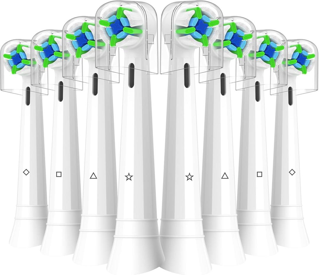 Qitizu Replacement Heads Compatible with Oral B iO Electric Toothbrush, Replacement Toothbrush Heads Fit for Oral-B iO 2/3/4/5/6/7/8/9/10 Series Toothbrush, 8 Packs (White)