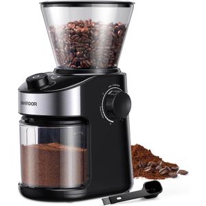 SHARDOR Burr Coffee Grinder Electric with 32 Grinding Sizes 4.0, Coffee Grinders for Home Use with 40 Seconds Adjustable Electronic Timer, Coffee Bean Grinder with Chamber Cleaning Button,Black