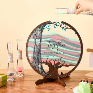 Anglechic Wedding Unity Sand Blended Family Sand Ceremony Kit Set Rustic Wedding Unity Ceremony Decorations for Bridal Shower Party Reception (Classic Color)