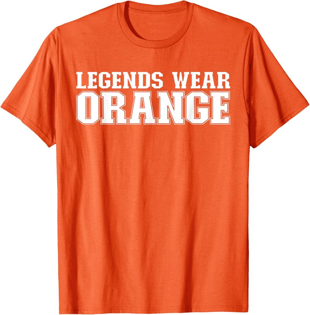 Legends Wear Orange Spirit Wear Team Game Color War Funny T-Shirt S
