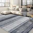 10x14 Area Rugs Living Room: Washable Boho Large Neutral Modern Soft Stain Resistant Farmhouse Indoor Floor Rug Non Slip Accent Carpet for Bedroom Nursery Kids Playroom Office Dining Room- Blue