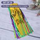 10 Pack 10 Feet Mardi Gras Foil Fringe Garland Mardi Gras Parade Float Fringe Metallic Streamers Tinsel Fringe Banner for Birthday Party Decor St Patrick Halloween Christmas Decoration (Green Gold Purple)