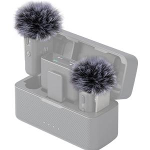 SUNMON DJI Mic Windscreen Furry Foam - DJI Wireless Mic Outdoor Microphone Cover Muff Pop Filter Noise Reduction, Mic Covers for DJI Microphone Wireless(2 PC)