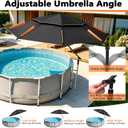 7FT Above Ground Pool Umbrella Adjustable Pool Shade with Tilt Design, Heavy Duty Outdoor Umbrella for Above Ground Pool, Pool Umbrella for Inside of Pool with Wind Stakes & Storage Bag