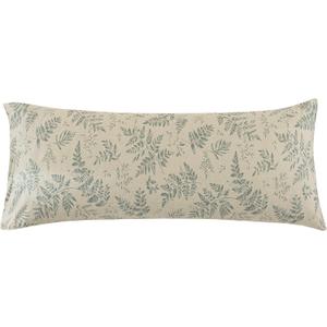 ECOCOTT Pillowcase Boby Size with Green Botanical Plant Leaves Pattern Pillow Cases Set, 1 pcs 100% Cotton Pillow Covers & Envelope Closure (Boby, 20"x54") (Cream)