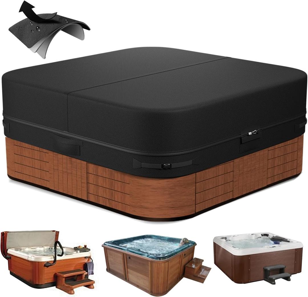 Outdoor Hot Tub Cover, 8585 Inch Heavy Duty SPA Cover Waterproof, Hot Tub Protector Cover Replacement Weatherproof Protection Cap