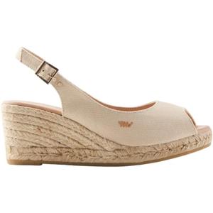 VISCATA Gavina Canvas Slingback Wedge with Ankle Strap Handmade 2 ½” Heel Women's Sandals with Breathable Organic Cotton Canvas and 100% Natural Jute Midsole for all Casual Occasions, Size 40