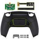 eXtremeRate Black Rubberized Grip Programable Rise 2.0 Remap Kit for PS5 Controller BDM-010 BDM-020 Models, Custom Upgrade Board & Redesigned Back Shell & Back Buttons Set for PS5 Controller