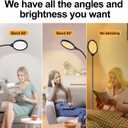 LED Floor Lamp, 12W/1000LM Reading Light, 3 Color Temperatures Bright Modern Tall Lamp, Adjustable Gooseneck Standing Lamp with Remote & Touch Control for Living Room, Bedroom, Office, Black