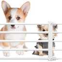 Short Dog Gate Expandable Dog Gate 22"-39.37" to Step Over,Pressure Mount Small Pet Gate,Low Pet Gate-Adjustable,Puppy Gate Indoor for Doorway,Stairs (White, S(9.4''H))