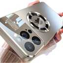 Magnetic Design for iPhone 15 Case,[Compatible with MagSafe][Military Grade Drop Protection] Camera Lens Protector Cover Logo View Dust-Proof Matte Shockproof Protective Cover,Silver