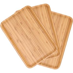 3 Pack 12 x 8 x 0.8 Inches Bamboo Serving Platter Tray, Bamboo Tray Cheese Plate Rectangular Platter for Fruit, Appetizer, Cheese 3 Pack 12 x 8 x 0.8 Inches Bamboo Serving Platter Tray, Bamboo Tray Cheese Plate Rectangular Platter for Fruit, Appetizer, Cheese