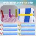 2 x Yufawow 4 Packs Towel Band for Beach Pool Lounge Chair Strap Clip Cruise Card Lanyard Luggage Tag Holder Royal Caribbean Cruise Essentials 2026 Vacation Must Haves Women