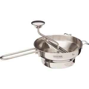 Granite Ware Stainless Steel Deluxe Food Mill - 2-Quart, Durable and Rust-Resistant - Hand Crank with 3 Interchangeable Discs for Purees, Sauces, Soups, Baby Food, Dishwasher Safe