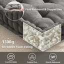 Intelligent Design Large Floor Pillow for Adults Yoga or Meditation Cushion with Handle, Floor Cushion for Board Games, Lustrous Chenille Tufted, Handsewn Scalloped Edge, Azza, 24" x 24" x 5" Charcoal