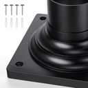 YSN 3 Inch Pier Mount Base 2 Packs, Cast Aluminum Outdoor Post Light Mounting Base, Black Pier Mount Adapter for 3" Post Lights, Parts Kits Included, 6" L x 6" W x 4.5" H