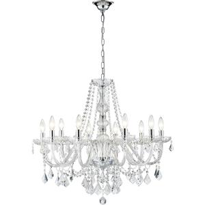 Large Crystal Chandelier, Modern Chrome Crystal Chandeliers for Dining Room Light Fixture, 10-Lights Large Pendant Light Fixtures Luxury Chandelier for Living Room Bedroom Foyer Entryway D26.8'', 30.3" High 26.8" Wide