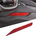 Soft Carbon Fiber Center Console Left Trim Cover Compatible with Chevrolet Corvette C8 Stingray 2020-2025, Center Console Driver Side Decorative Cover Cover (Red)