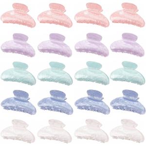 Knitgrip 20 Pcs Large Acrylic Hair Claw Clips Bulk for Women Cute Non-slip Hold Clamps Bulk for Thick or Thin Hair French Barrettes Accessories(3.15 Inches,Pastel Color)