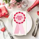 Colarr 100 Pack Galentines Day Guest Napkins Disposable Single Girls Club Hand Towel Paper Napkins 4.25 x 7.75 Inch Valentines Single Girls Decorative Napkin for Galentine Day Valentine Party Supplies