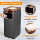 WICHEMI Commercial Outdoor Trash Can with Lid, 7 Gallon Stainless Steel Trash Bin with Removable Inner Bucket for Office Hotel Lobby Patio
