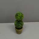 Small Artificial Plants 8.25" Plastic Fake Green Topiary Shrubs with Pot for Home Dcor  Set of 3