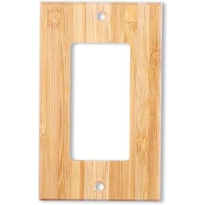 Solid Wood Single Rocker Light Switch Plate 4.5" X 2.76" Bamboo Light Switch Cover Quality Raw Wooden Decorative Bedroom Kitchen Home Decor (Single Rocker) (Standard Size)