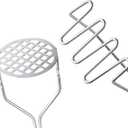2PCS Potato Masher, OLULU Heavy Duty Stainless Steel Mashed Potatoes Masher, Masher Kitchen Tool for Avocado, Potatoes, Beans, Meat, Vegetables, 10.24inch, Dishwasher Safe