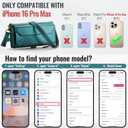 Strapurs Wallet Case Compatible with iPhone 16 Pro Max 6.9" RFID Blocking 10-Card Holder Soft PU Leather Magnetic Snap Shoulder Strap Zipper Pocket Phone Case Fit for iPhone 16 Pro Max - Blue Green