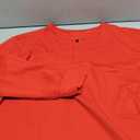 Waffle Knit Henley Top Loose Fit Long Sleeve Casual Blouse for Women Everyday Wear Red, Size L