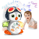 Autumety Crawling Musical Penguin Baby Toys with Music, Infant Tummy Time Toys for Babies 0 3 6 9 1218 36 Months Newborn Devolopment Toddler Boy Girl Age 1 2 3 Year Old Christmas 1st Birthday Gifts