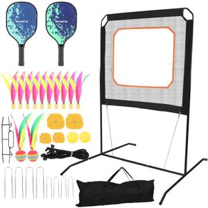 Portable Pickleball with Net - The Racket Game Combining, Badminton, and Tennis, Competitive Outdoor & Indoor Game, Ideal for Backyard, Indoor & Outdoor Fun for Adults and Family