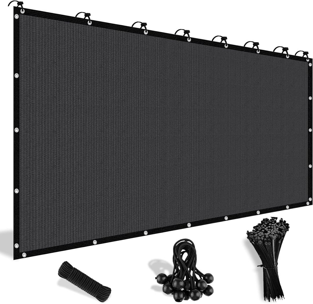 Shade&Beyond 90% Sun Shade Cloth with Grommets, 5' X 10' Pergola Shade Cover Canopy, Mesh Tarp Sun Screens for Patio, Outdoor, Garden, Backyard, Dark Gray