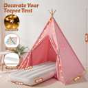 Wilwolfer 6 Pack Sleepover Tents for Kids Party, Tipi Foldable Play Tent with Inflatable Airbeds, Indoor Slumber Party Tent for Girls, Pink