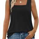 WIHOLL Women's Square Neck Tank Top, Size: M