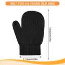 2 x ONESING 12 Pairs Toddler Mittens Kids Knit Warm Mittens Children Solid Winter Gloves for Baby Girls Boys Black Grey White Kakki 4-6